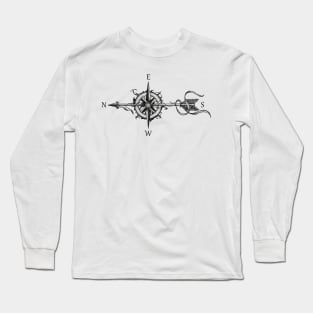 Compass with arrow (carpediem) Long Sleeve T-Shirt